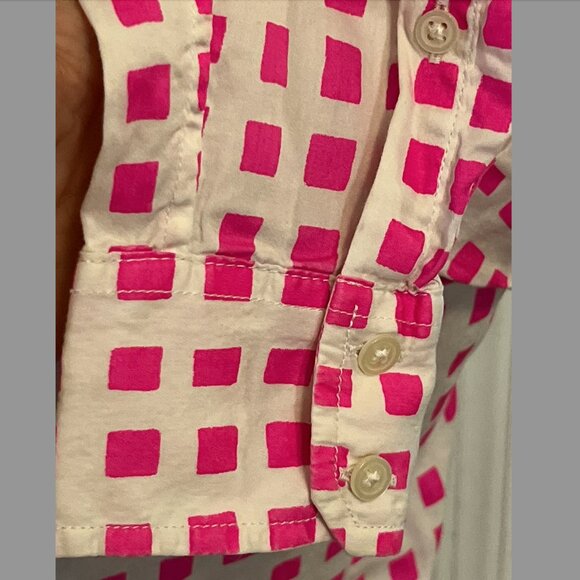 J.Crew Fitted Boyfriend XS Button-down Hot Pink and White - Picture 4 of 6